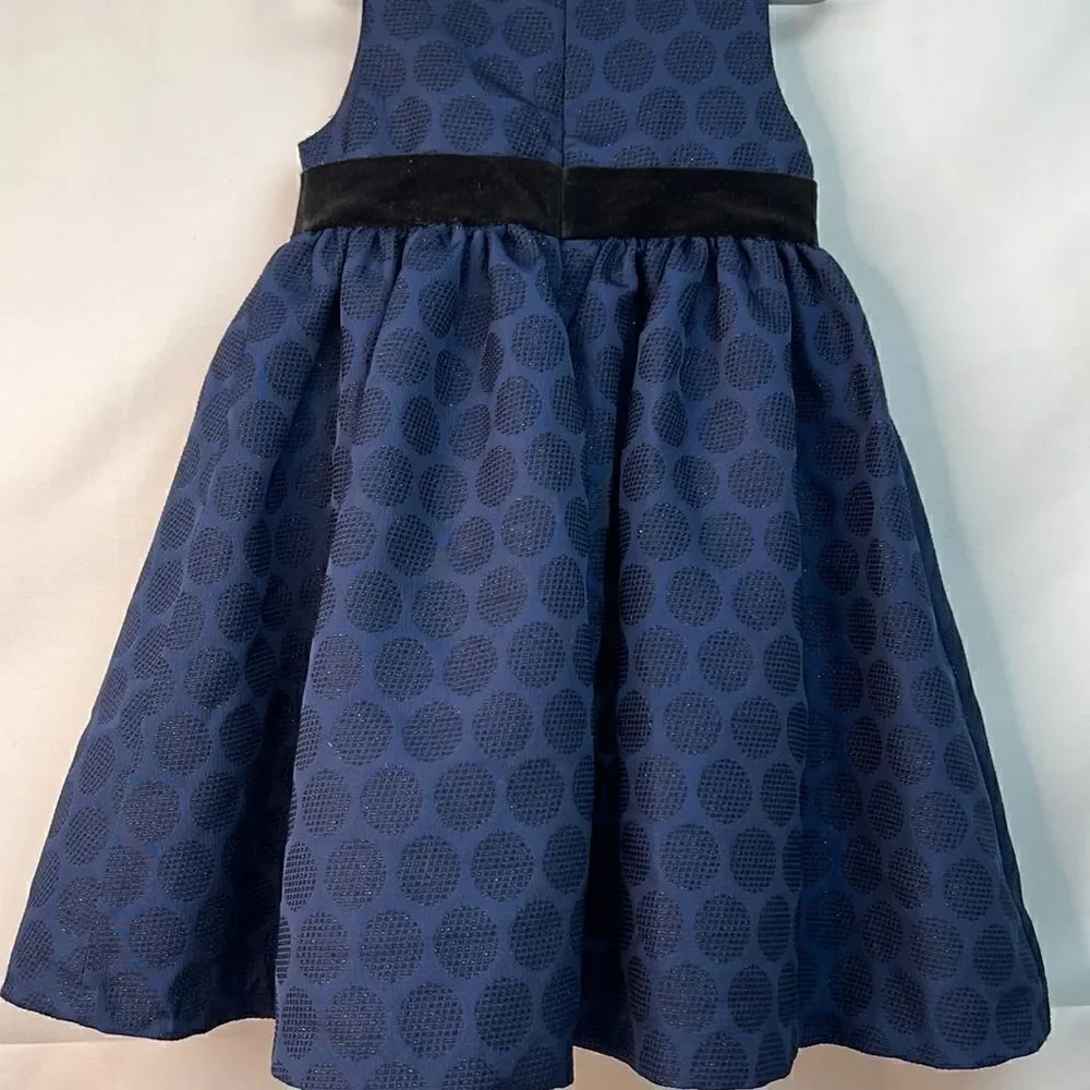 Gymboree Navy Blue Sleeveless Glitter Party Dress 3T EUC